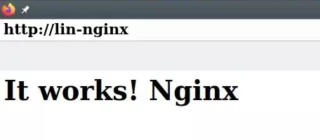 Вид: Приветствие сервера Nginx